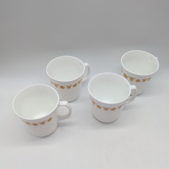 Vintage Corning Corelle Butterfly Gold Coffee Mugs Set Of 4 - Picture 2 of 8